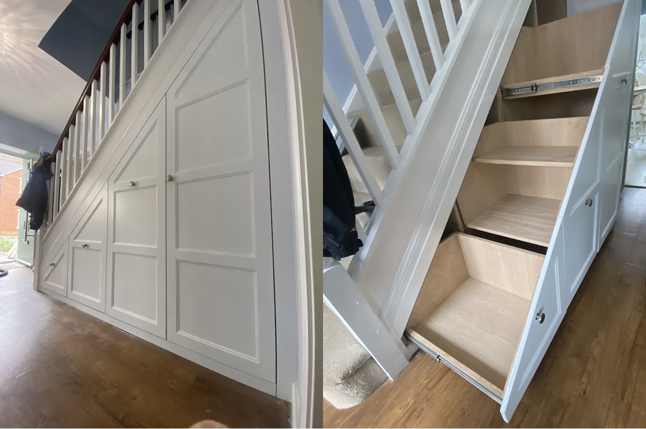 bespoke under stairs storage blackwood